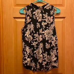 Sienna Sky High Neckline Floral Sleeveless Blouse - Size Medium